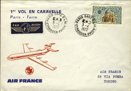 1972-France Francia Air France I^volo Caravelle Parigi Torino Del 3 Aprile, La B - Brieven En Documenten