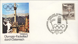 1972-Autriche Osterreich Austria S.1v."tappa Austriaca Nella Staffetta Olimpica" - FDC