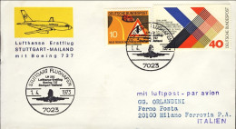 1973-Germania I^volo Lufthansa Boeing 737 Stoccarda Milano Del 1 Aprile - Lettres & Documents