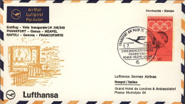 1968-Germania I^volo Lufthansa Francoforte Napoli Del 1 Luglio - Lettres & Documents