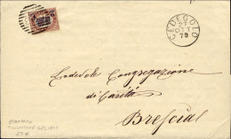 1879-piego A Stampa Sull'alluvione Del Comune Di Cevo Affr. Servizio 2c. Su L.10 - Poststempel