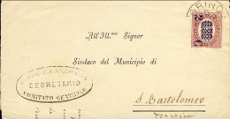 1879-piego Comunale Affrancato Servizio 2c. Su 0,30 Con Annullo Torino Cat.Sasso - Marcophilia