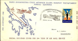 1968-Grecia Per Il 50^ Anniversario Del Servizio Aereo Postale Iannina Atene, Ca - Briefe U. Dokumente