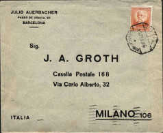1935-Spagna Lettera Diretta A Milano - Briefe U. Dokumente