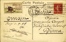 1917-France Francia Cartolina Illustrata Affr. 10c.Seminatrice+erinnofilo Dirett - Storia Postale