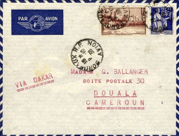 1938-France Francia Diretto In Camerun Via Dakar - Covers & Documents