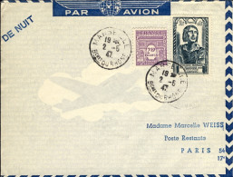 1947-France Francia Volo Notturno Marsiglia Parigi - Briefe U. Dokumente