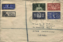 1953-Gran Bretagna Lettera Diretta In Israele Affrancata Con S.4v."incoronazione - Autres & Non Classés