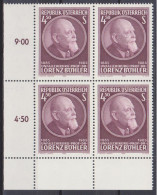 1985 , Mi 1800 ** (2) - 4 Er Block Postfrisch - 100. Geburtstag Von Lorenz Böhler - Unused Stamps