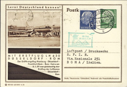 1959-Germania Intero Postale Illustrato 10pf.con Affrancatura Aggiunta Volo Luft - Lettres & Documents