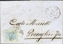 1871-piego Con Testo Affrancato 20c.Vittorio Emanuele II Annullo A Punti Di Vest - Storia Postale