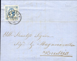 1863-15c. Litografico I Tipo Con Margini Enormi Su Piego Con Testo Diretto A Bon - Storia Postale