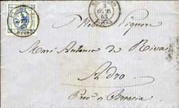 1863-15c. Litografico II^tipo Con Grandi Margini Su Piego Con Testo Diretto A Id - Storia Postale