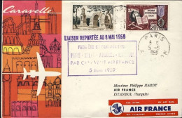 1959-France Francia I^volo Per Caravelle Air France Parigi Istanbul Del 5 Maggio - 1921-1960: Période Moderne