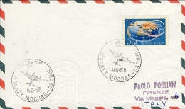 1958-Russia Busta Aerea Con Cachet Per Volo Speciale Mosca-Parigi Del 4 Agosto - Other & Unclassified