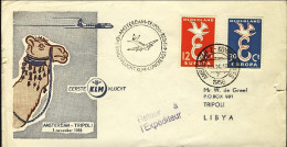 1958-Olanda Aerogramma Della KLM Volo Speciale Amsterdam-Tripoli - Luftpost