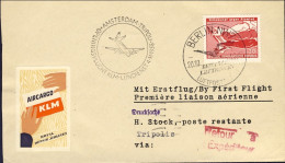 1958-Germania DDR Volo Speciale Amsterdam-Tripoli Tratta Berlino-Tripoli, Erinno - Covers & Documents