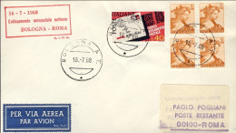 1968-collegamento Aereo Postale Notturno Bologna-Roma Del 16 Luglio (70 Pezzi Tr - 1961-70: Marcophilie