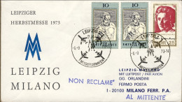 1973-Germania DDR Fiera Autunnale Di Lipsia Volo Lipsia-Milano Del 6 Settembre - Lettres & Documents