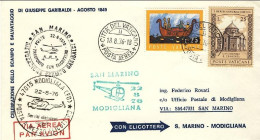 Vaticano-1976 Commemorativo Rievocazione Garibaldina Volo Per Elicottero San Mar - Airmail