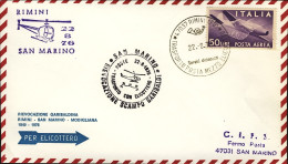 1976-commemorativo Rievocazione Garibaldina Volo Per Elicottero Rimini San Marin - Airmail