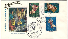 1972-Natale Su Fdc Illustrata - FDC