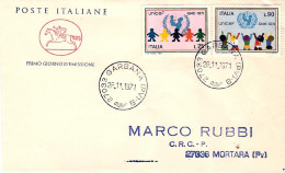 1971-serie Due Valori Unicef Su Fdc - FDC