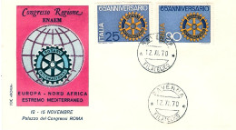 1970-65 Anniversario Rotary Su Fdc Illustrata - FDC