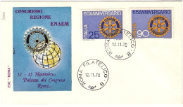 1970-65 Anniversario Rotary Su Fdc Illustrata - FDC