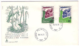 1970-anno Europeo Per La Salvaguardia Della Natura Su Fdc Illustrata - FDC