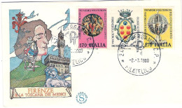 1980-fdc Illustrata Firenze E La Toscana Dei Medici - FDC