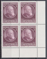 1985 , Mi 1800 ** (3) - 4 Er Block Postfrisch - 100. Geburtstag Von Lorenz Böhler - Unused Stamps