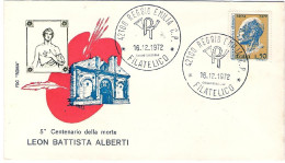 1972-Leon Battista Alberti Su Fdc Illustrata - FDC