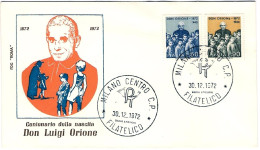1972-Don Luigi Orione Su Fdc Illustrata - FDC