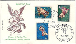 1972-Natale Su Fdc Illustrata - FDC