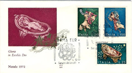 1972-Natale Su Fdc Illustrata,cachet - FDC