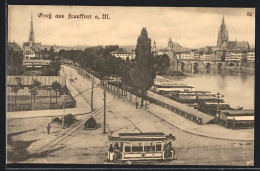AK Sachsenhausen-Frankfurt Am Main, Strassenpartie Mit Strassenbahn  - Tramways