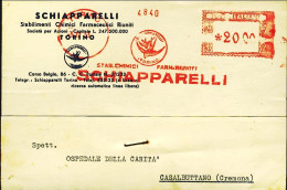 1953-ditta Schiapparelli Cartolina Commerciale Con Affrancatura Meccanica Rossa  - Franking Machines (EMA)