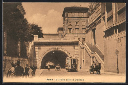 AK Roma, Traforo Del Quirinale, Strassenbahn  - Tram