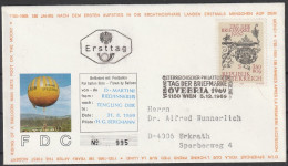 Österreich: 1969, Fernbrief In EF, Mi. Nr. 1319, 3,50 S.+80 G. Tag Der Briefmarke, Auf Ballonpostbrief. ESoStpl. WIEN - FDC