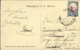 1934-San Marino Cartolina Illustrata "ingresso Alla Seconda Torre"affrancata 10c - Lettres & Documents