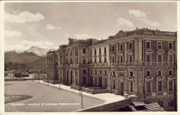 1933-cartolina Foto Cuneo Nuova Stazione Ferroviaria Affrancata 25c. Imperiale A - Cuneo