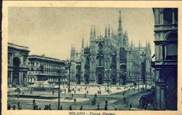 1931-cartolina Milano Piazza Duomo Affrancata 10c. Imperiale Annullo Di Mess. Mi - Milano