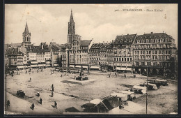 AK Strasbourg, Place Kléber, Strassenbahn  - Strassenbahnen