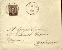 1890-busta Affrancata 20c. Su 30c. Bruno Umberto I Cat.Sassone Euro 45 - Storia Postale