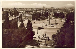 1940-cartolina Foto Roma Piazza Del Popolo Dal Pincio Affrancata 20c. Centenario - Other & Unclassified