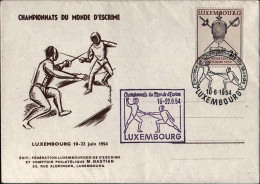 1954-Luxembourg Lussemburgo S.1v."campionati Del Mondo Di Scherma"su Fdc Illustr - FDC