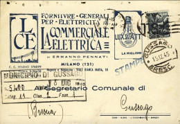 1945-cartolina A Stampa Con Intestazione Pubblicitaria "La Commerciale Elettrica - Storia Postale