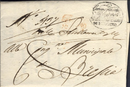 1843-piego Con Testo Ovale Congregazione Municipale Della Regia Citta' Di Bergam - 1. ...-1850 Prephilately