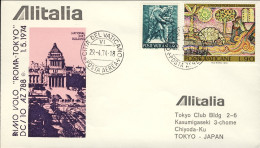 Vaticano-1974 Busta Alitalia I^volo Dc 10 Roma Tokyo Del 1 Maggio - Airmail